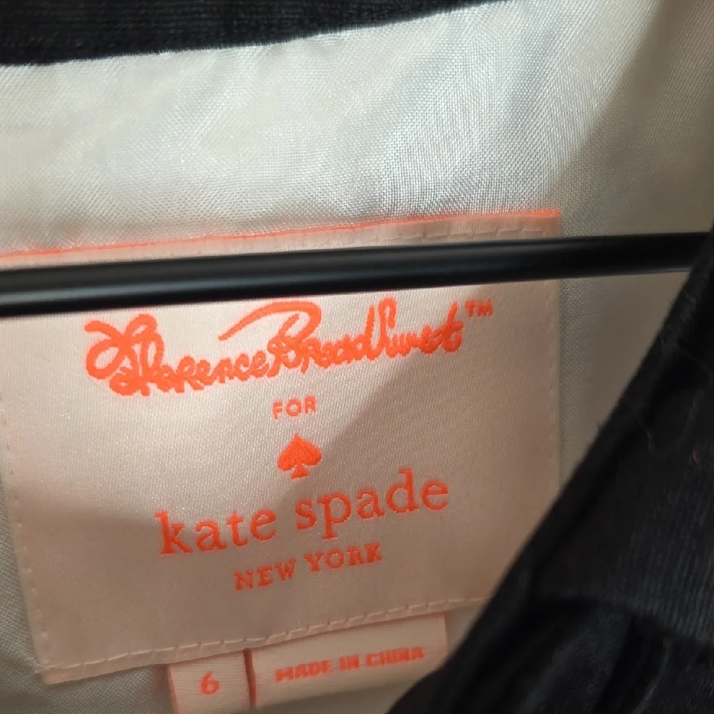 Kate Spade x Florence Broadhurst Floral Silk Dress Black White Shift Womens Sz 6